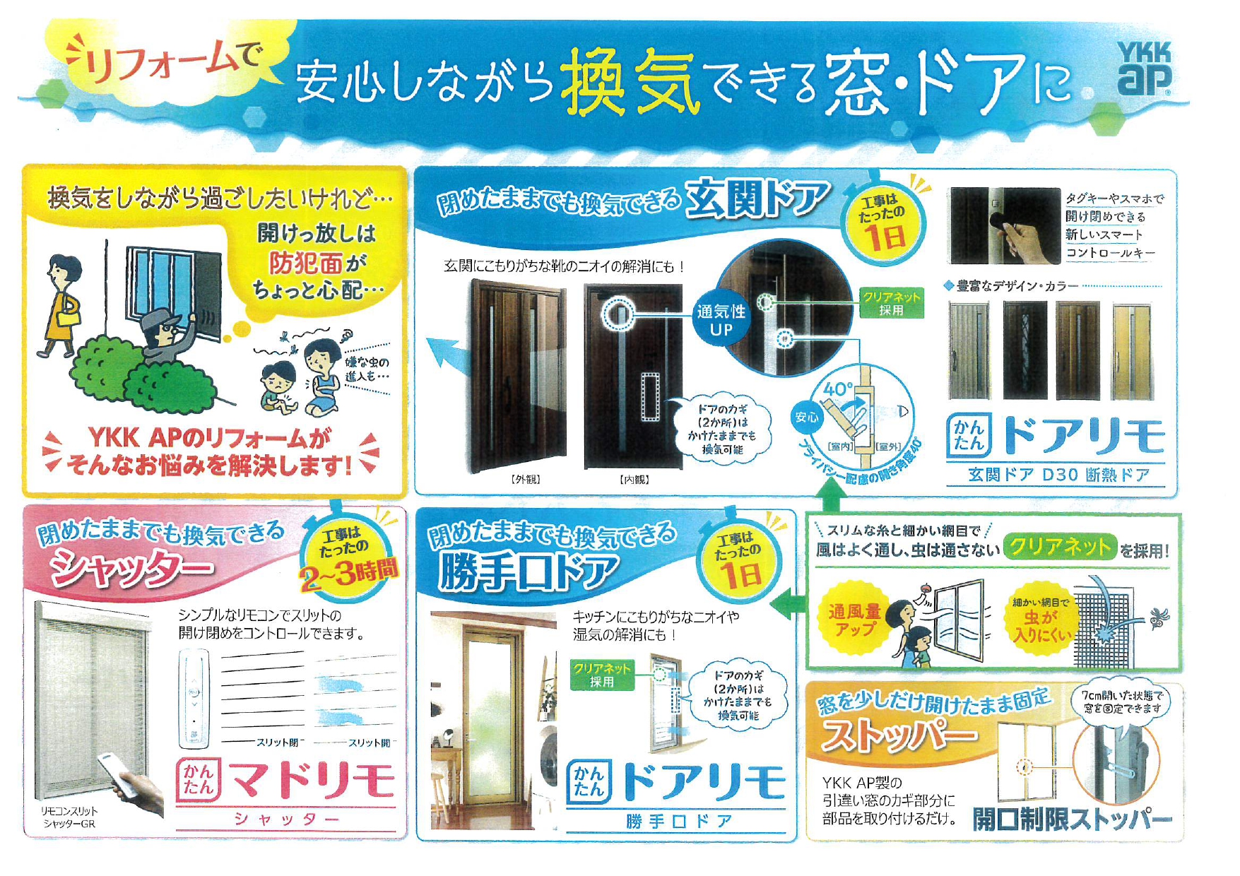 安心しながら換気できる窓・ドアに